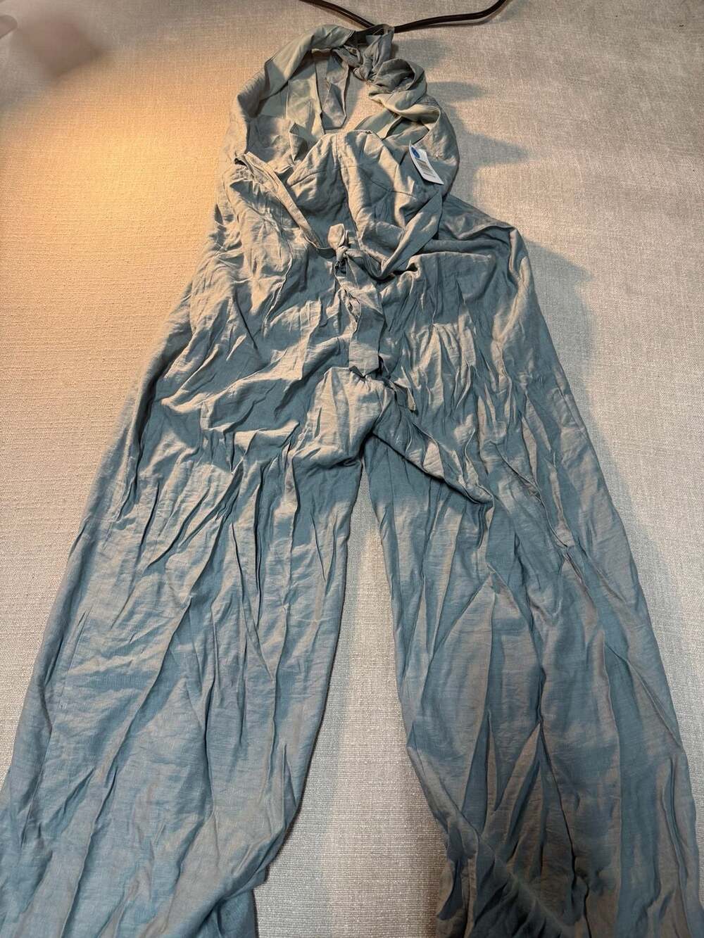 Pink lily Movement Back Packer Jumpsuit Grey Green - Picture 3 of 3